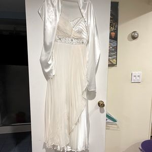 2 gowns - Turquoise & Off White evening gowns